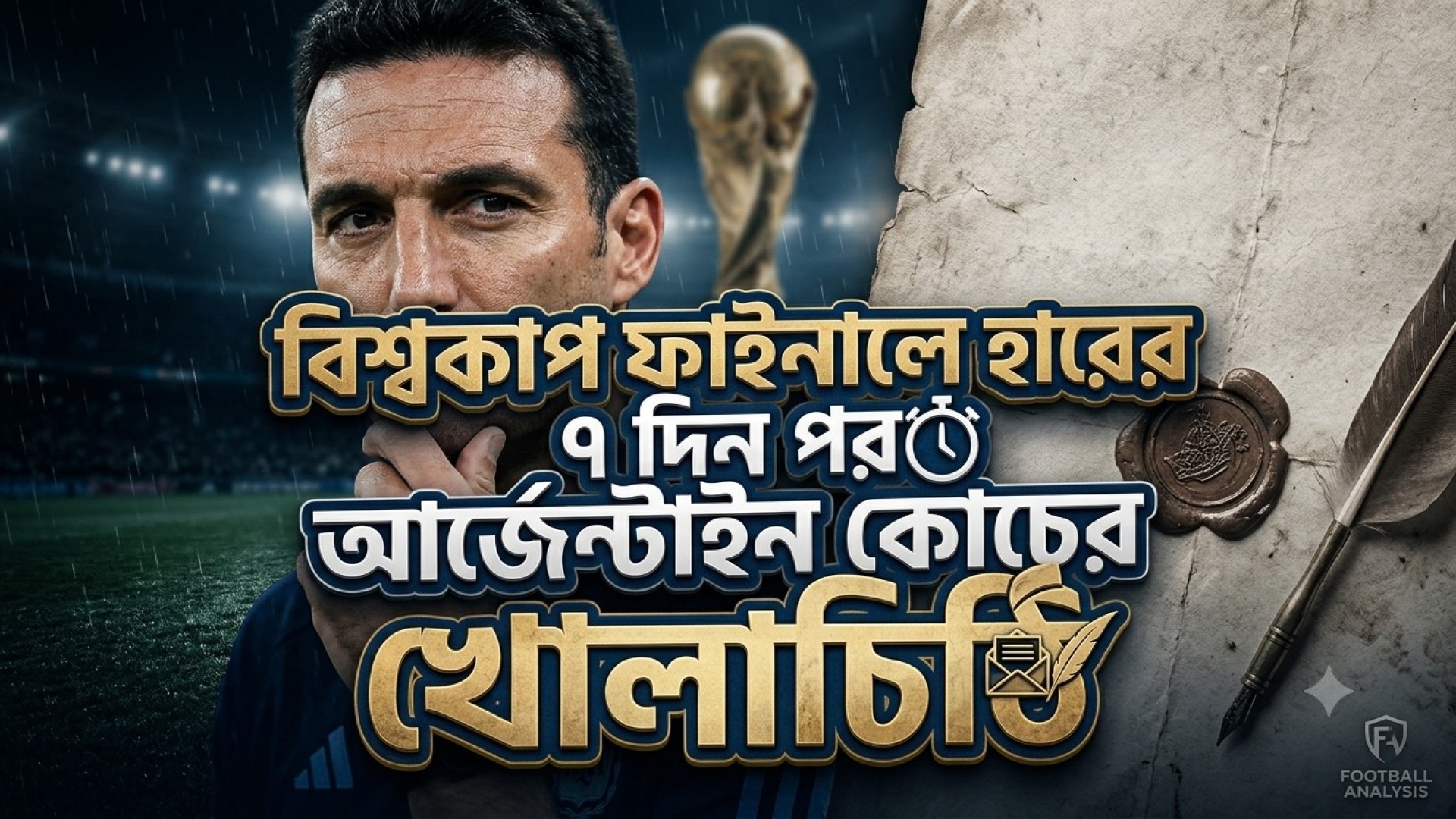 বিশ্বকাপ ফাইনালে হারের ৭ দিন পর আর্জেন্টাইন কোচের খোলাচিঠি